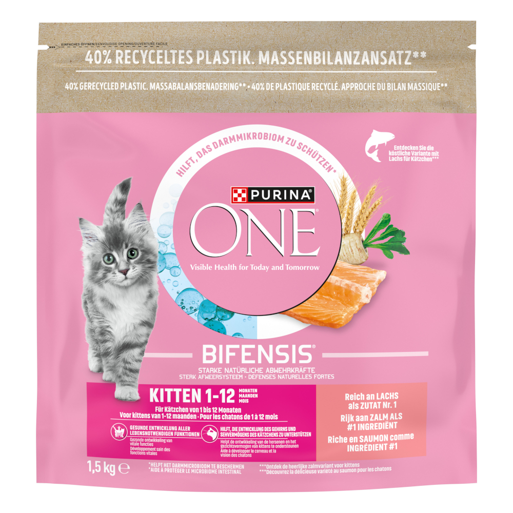 3×1,5kg PURINA ONE Junior Zalm Kattenvoer Droog