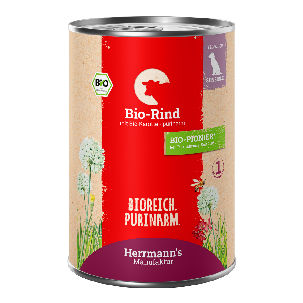 Voordeelpakket Herrmanns Selection Sensible 24 x 400 g – Bio rundvlees met bio wortelen