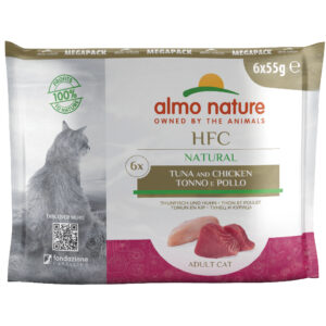 6 x 55 g  Almo Nature Classic Tonijn & Kip Pouch Kattenvoer