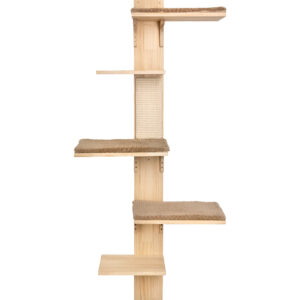 Kerbl Pet Houten muurkrabpaal voor katten natuur/grijs