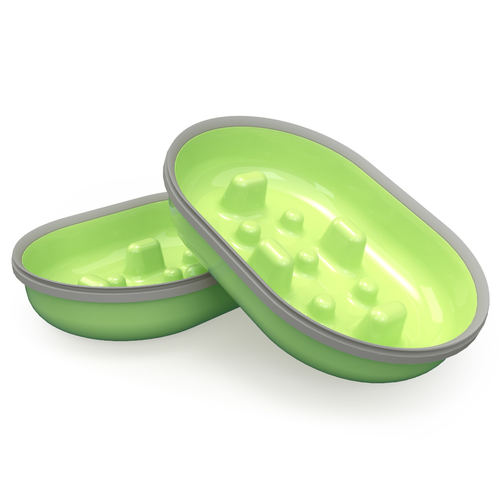 SureFeed Microchip Voerautomaat – 2x SureFeed vervangingskommen voor Slow-Feeding, 375 ml, groen