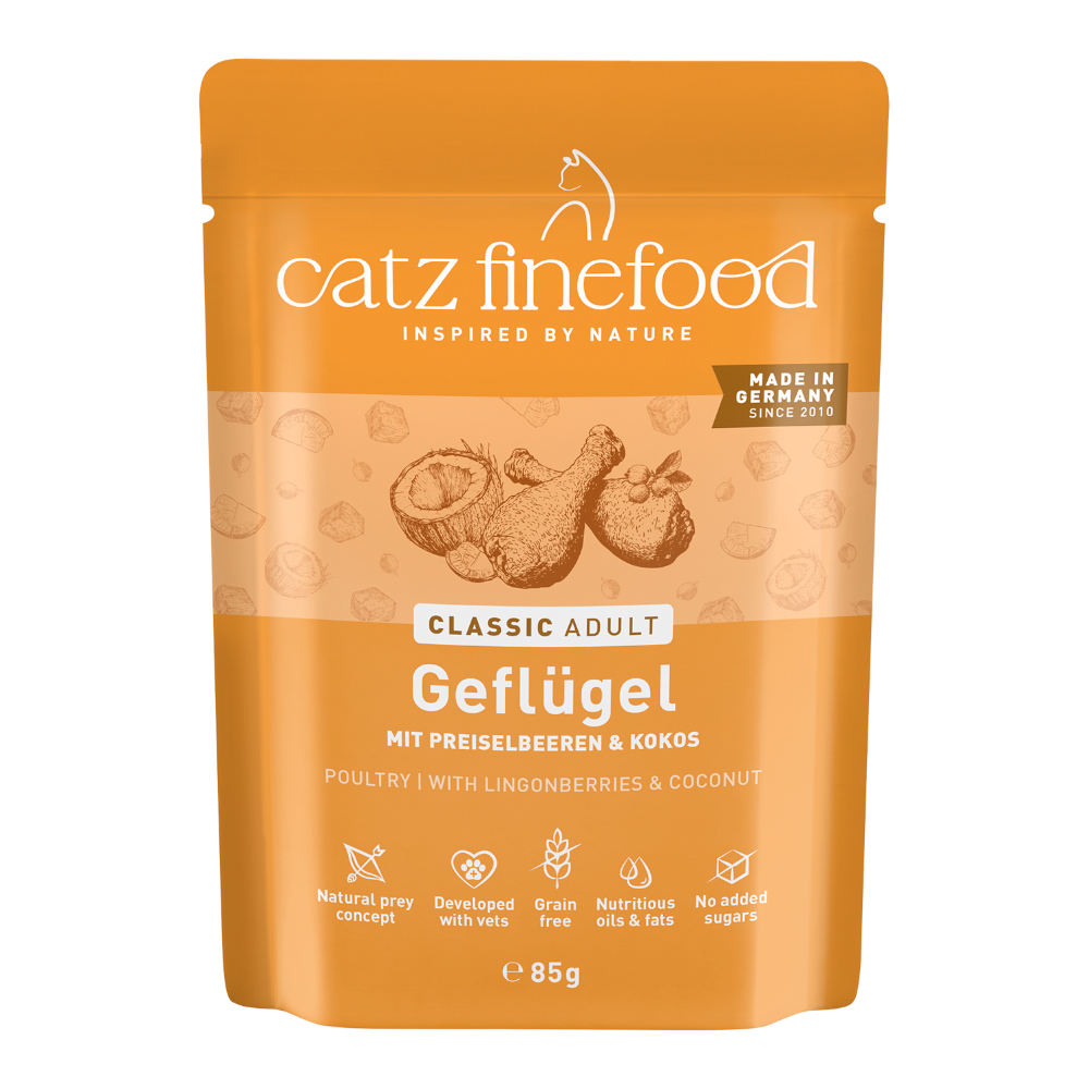 Voordeelpakket: 16x85g catz finefood Gevogelte nat kattenvoer