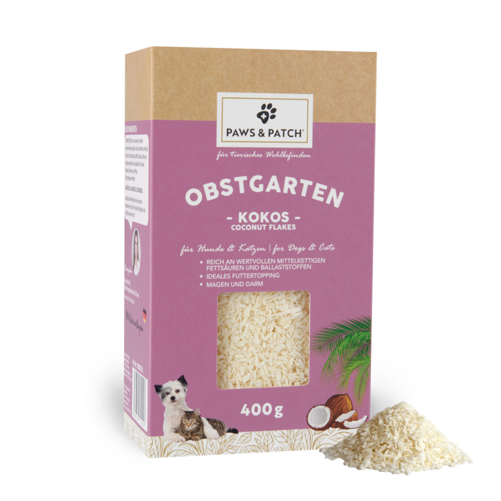 400g PAWS PATCH Orchard kokosnootvlokken voedingssupplement hond