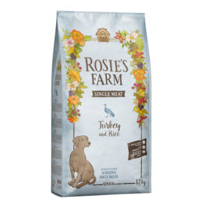 12kg Rosie’s Farm Single Meat Senior Kalkoen met Rijst droogvoer voor honden