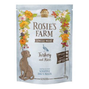 1kg Rosie’s Farm Single Meat Senior Kalkoen met Rijst droogvoer voor honden