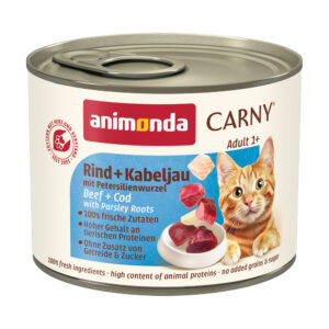 6x200g Adult Rund & Kabeljauw met Wortelpeterselie Animonda Carny Kattenvoer