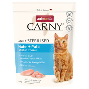 350g animonda Carny Adult Gesteriliseerd kip + kalkoen droogvoer voor katten