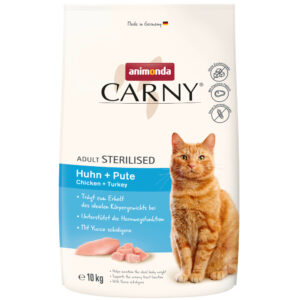 10kg animonda Carny Adult Gesteriliseerd kip + kalkoen droogvoer voor katten