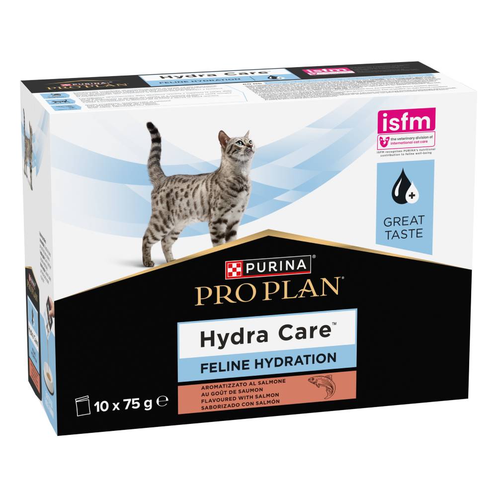 Dubbelpak: 20x75g zalmsmaak PURINA PRO PLAN Feline Hydra Care Kattenvoer nat