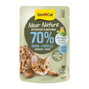 16x85g GimCat GimCat Dichtbij de Natuur kip & forel natvoer voor katten