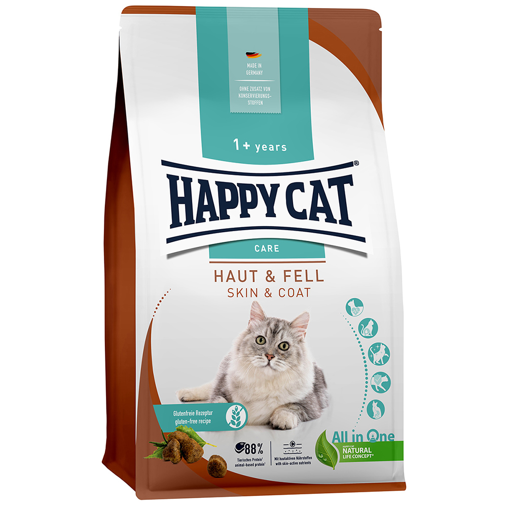 4 kg Happy Cat Care Huid & Vacht Kattenvoer