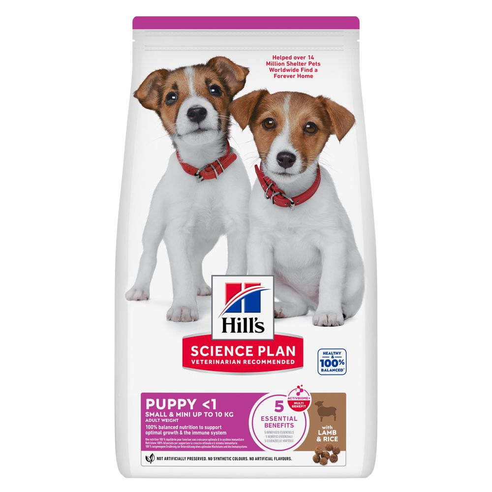 Dubbelpak: 2x 3kg Hill`s Science Plan Puppy Klein & Mini Lam & Rijst hondenvoer droog