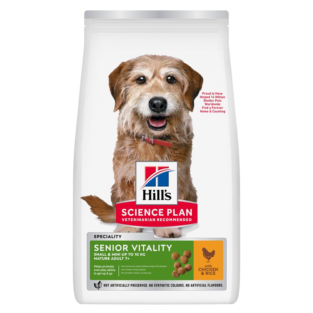2x6kg Senior Mature Adult 7+ Senior Vitality Small & Mini Kip Hill’s Science Plan Hondenvoer