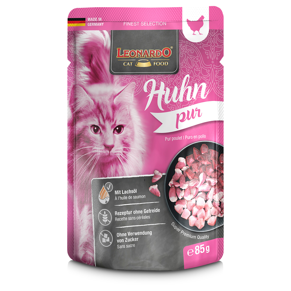 32x85g Finest Selection Zakjes Pure kip Leonardo Kattenvoer