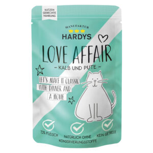 12x100g kalfsvlees & kalkoen Hardys LOVE AFFAIR natvoer voor katten