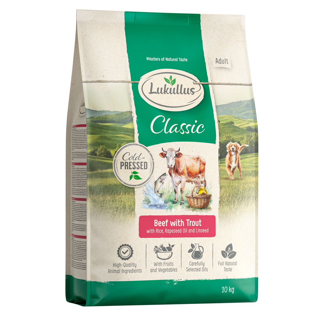 Lukullus Koudgeperste Rund & Forel – 10 kg: nieuw Receptuur