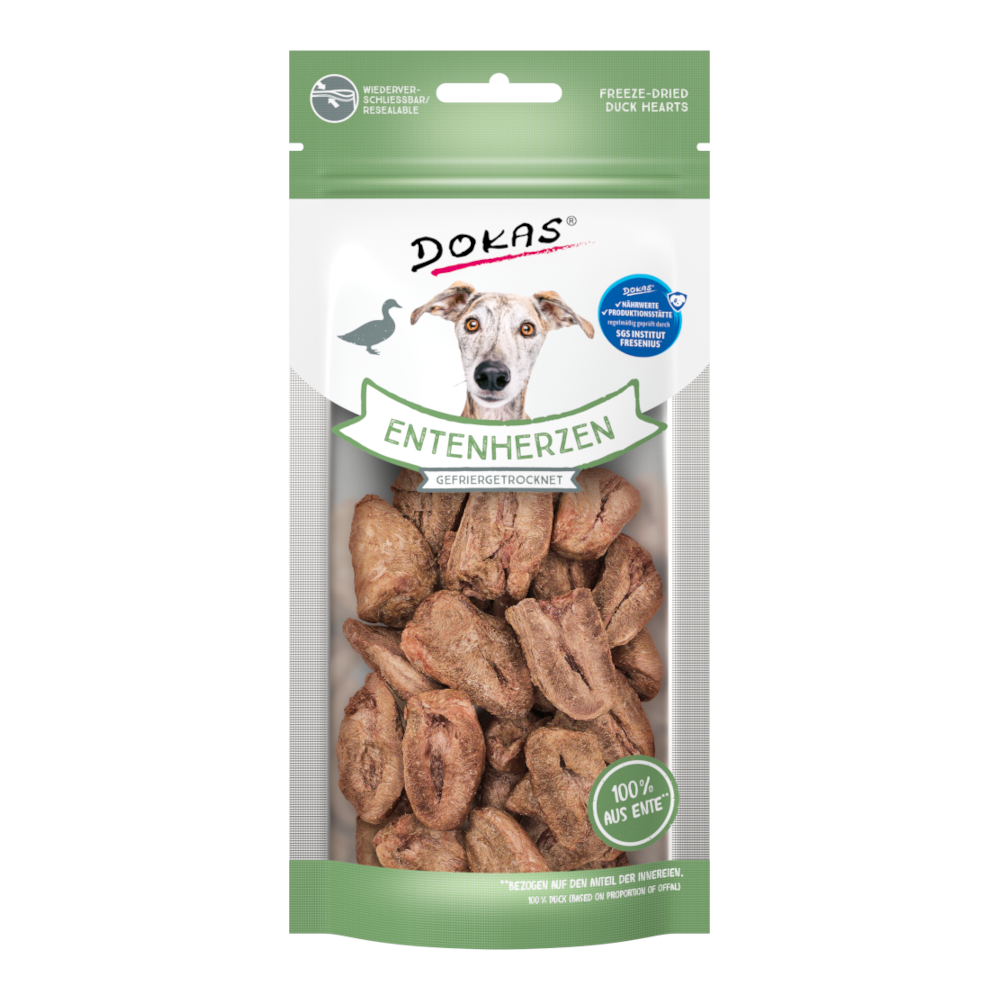 22g Dokas Eend Hartjes Gevriesdroogde Eend Hondensnacks