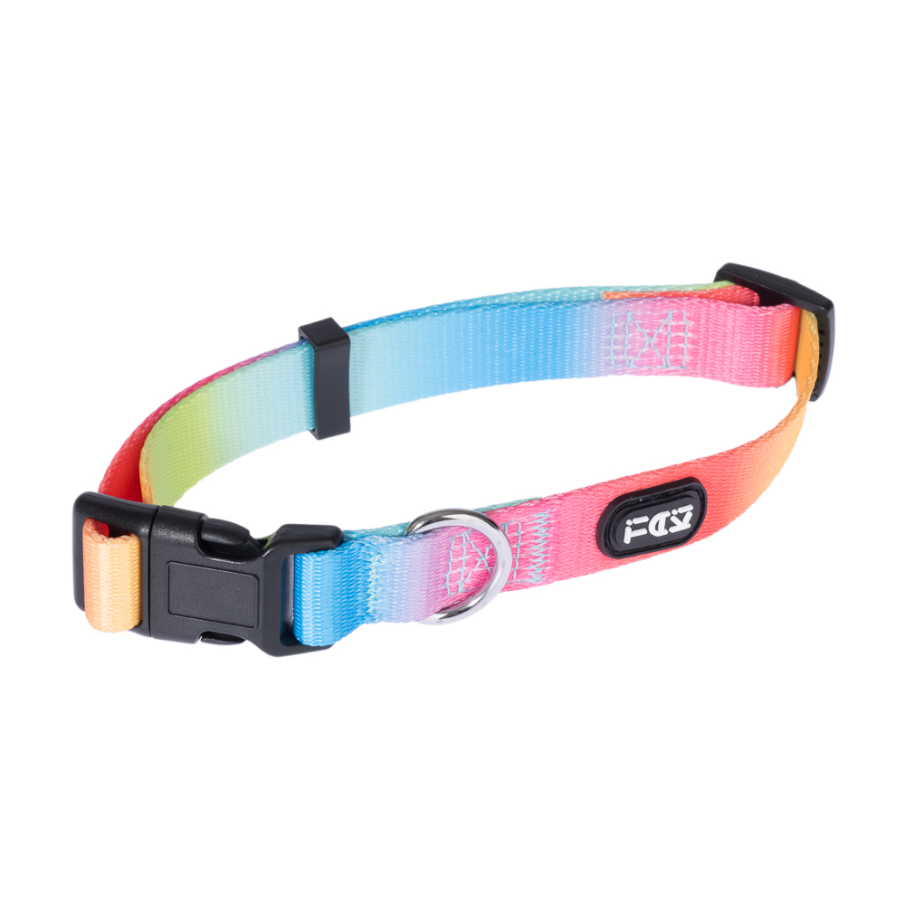 TIAKI Kraag Regenboog, maat M: 35-50cm nekomtrek hond