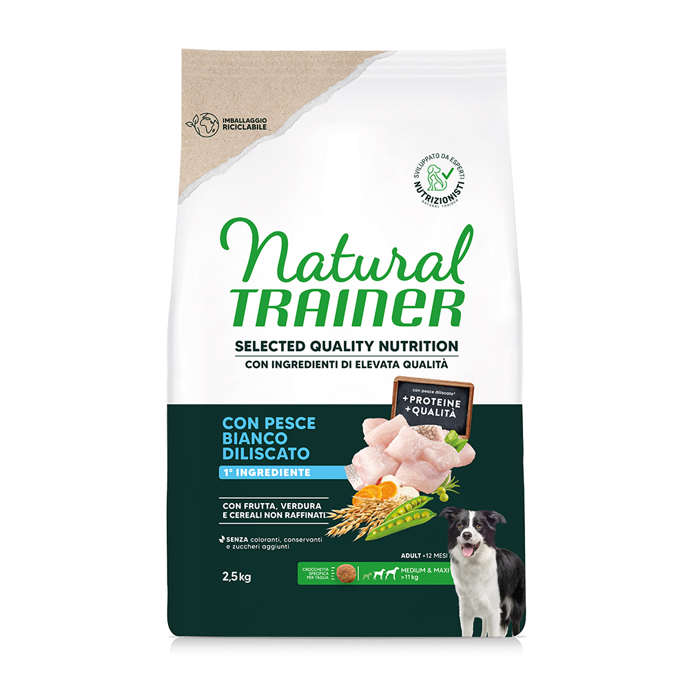 Natural Trainer Selected Quality Nutrition Adult Medium & Maxi Witte Vis – 2,5 kg