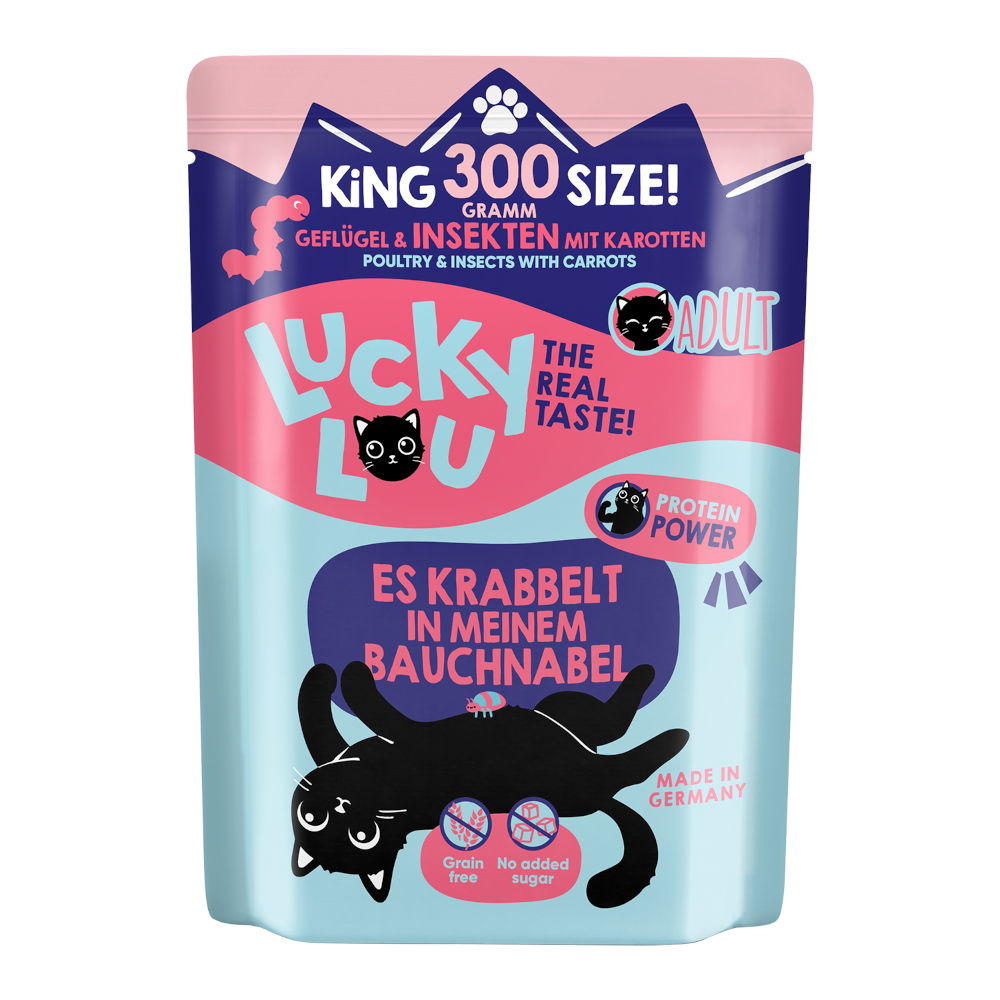 300g Lucky Lou Adult Gevogelte & Insecten nat kattenvoer