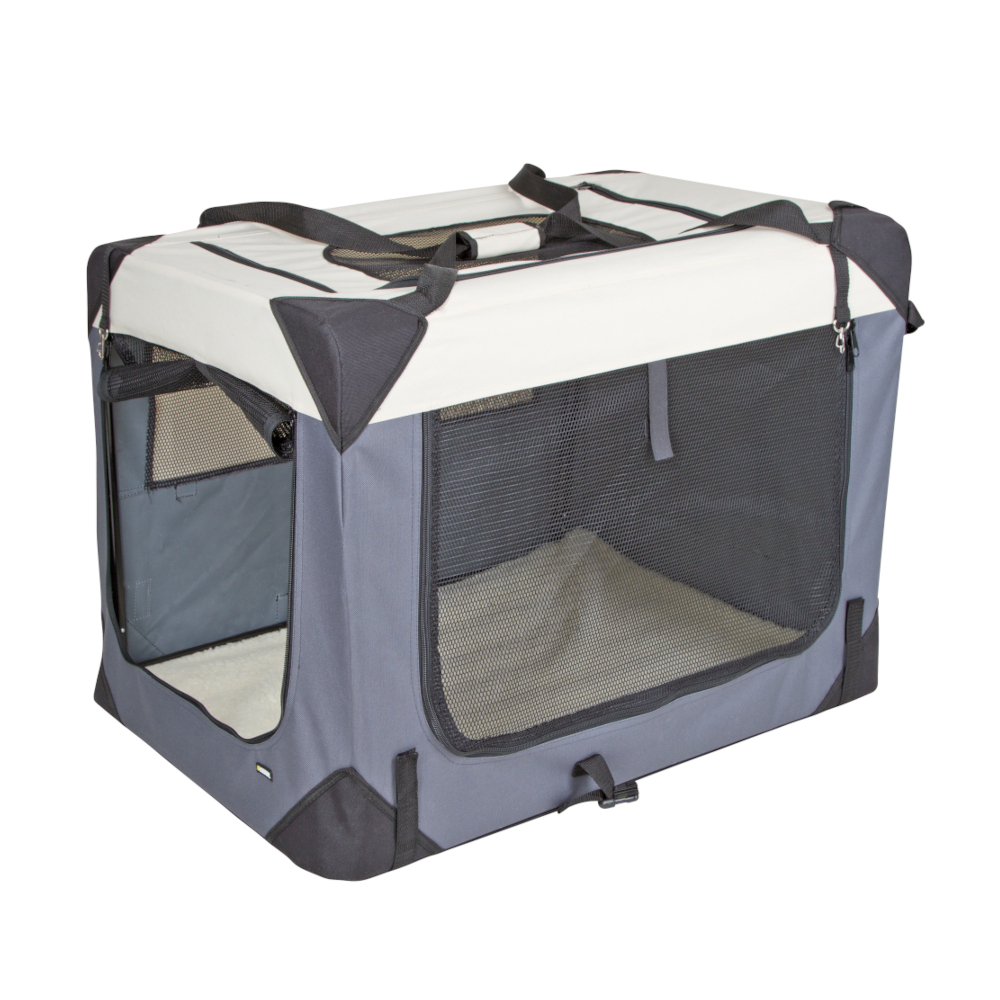 Kerbl Dierentransportbox Journey grijs/beige 81x58x58cm hond