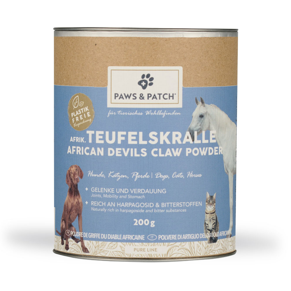 200g PAWS & PATCH Duivelsklauw poedersupplement voor honden, katten & Paarden