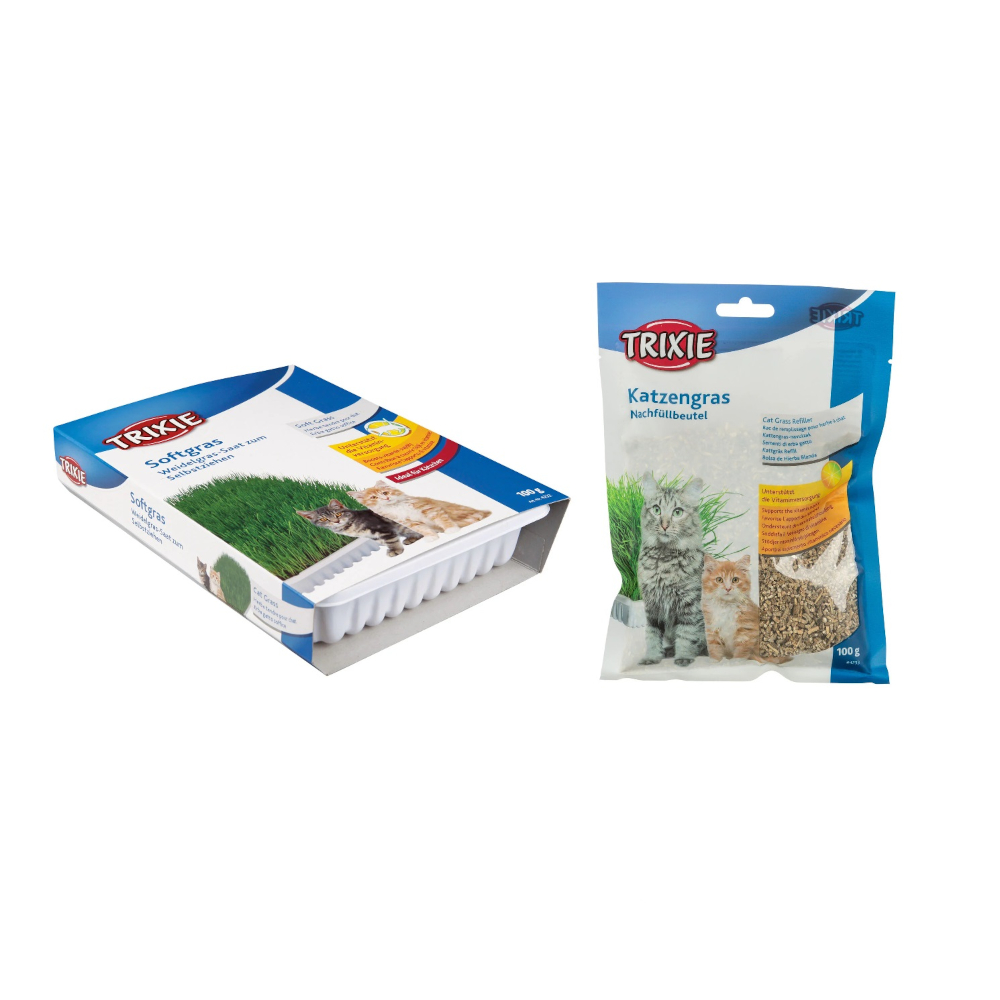 Trixie Softgras Weidegras-zaad 100g & Zaad navulzak 100g Kat