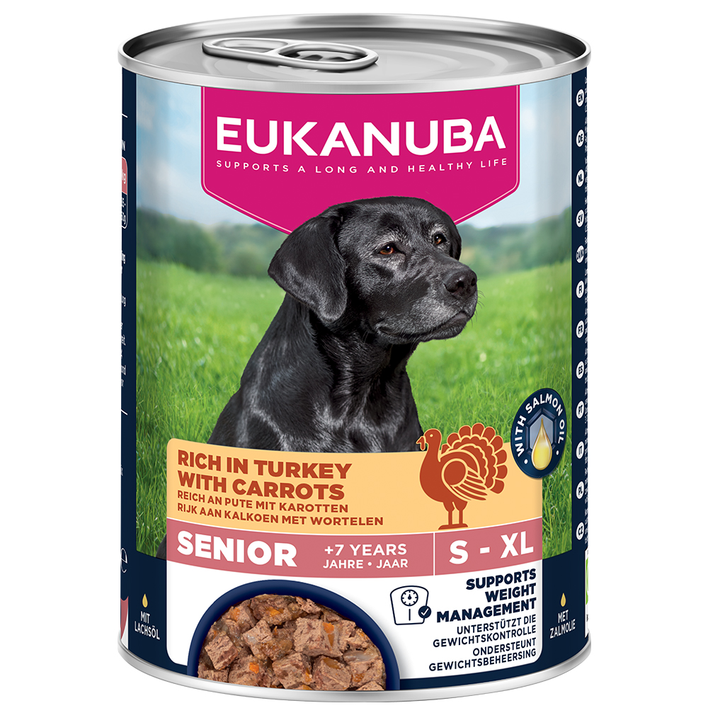 Eukanuba Senior Rijk aan Kalkoen met Wortelen – 6 x 400 g
