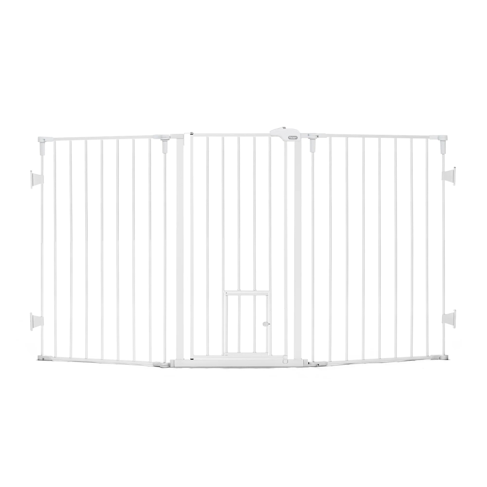 Carlson Flexi extra hoge barrière met deur voor kleine dieren B 132,08 – 193,04 x H 96,52cm hond