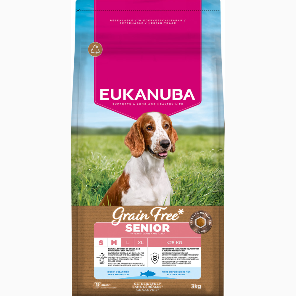 Eukanuba Graine Free Senior Small & Medium Zeevis – Dubbelpak: 2 x 3 kg