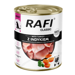 24x800g voordeelverpakking Rafi Dog Classic kalkoen natvoer voor honden