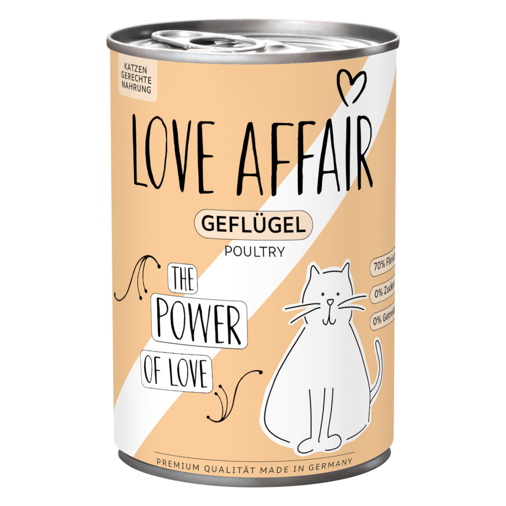 6x400g Gevogelte Hardys LOVE AFFAIR natvoer voor katten