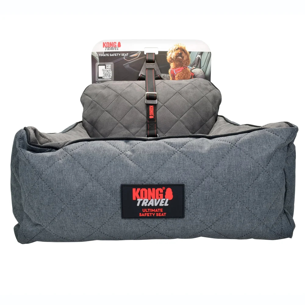 KONG Ultieme autostoel met veiligheidslijn Gr.S: 45x52x21cm hond