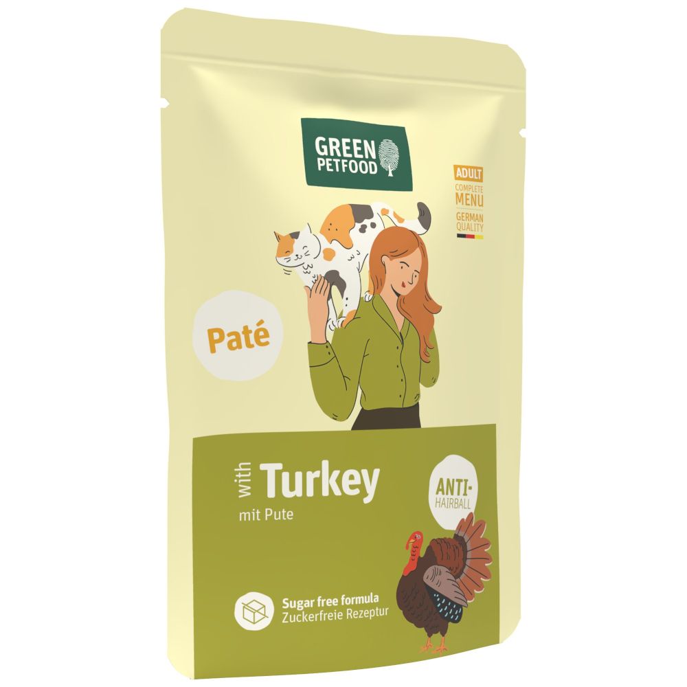 8x85g Kalkoen Green Petfood Paté natvoer voor katten