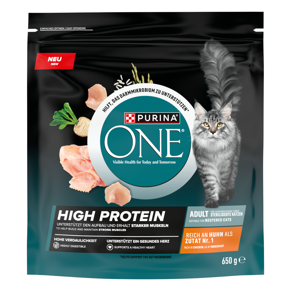 650g PURINA ONE High Protein Kip Droogkattenvoer