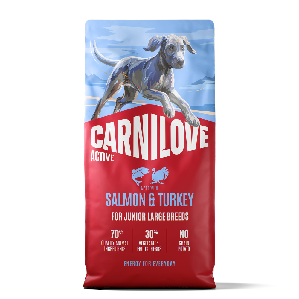 Voordeelpak: 2×12 kg Carnilove Active Junior Large Breed zalm & kalkoen