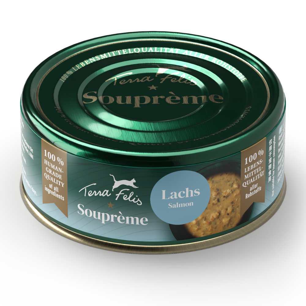 Sparpaket 48x70g Lachs Terra Felis Soupreme Katzenfutter nass