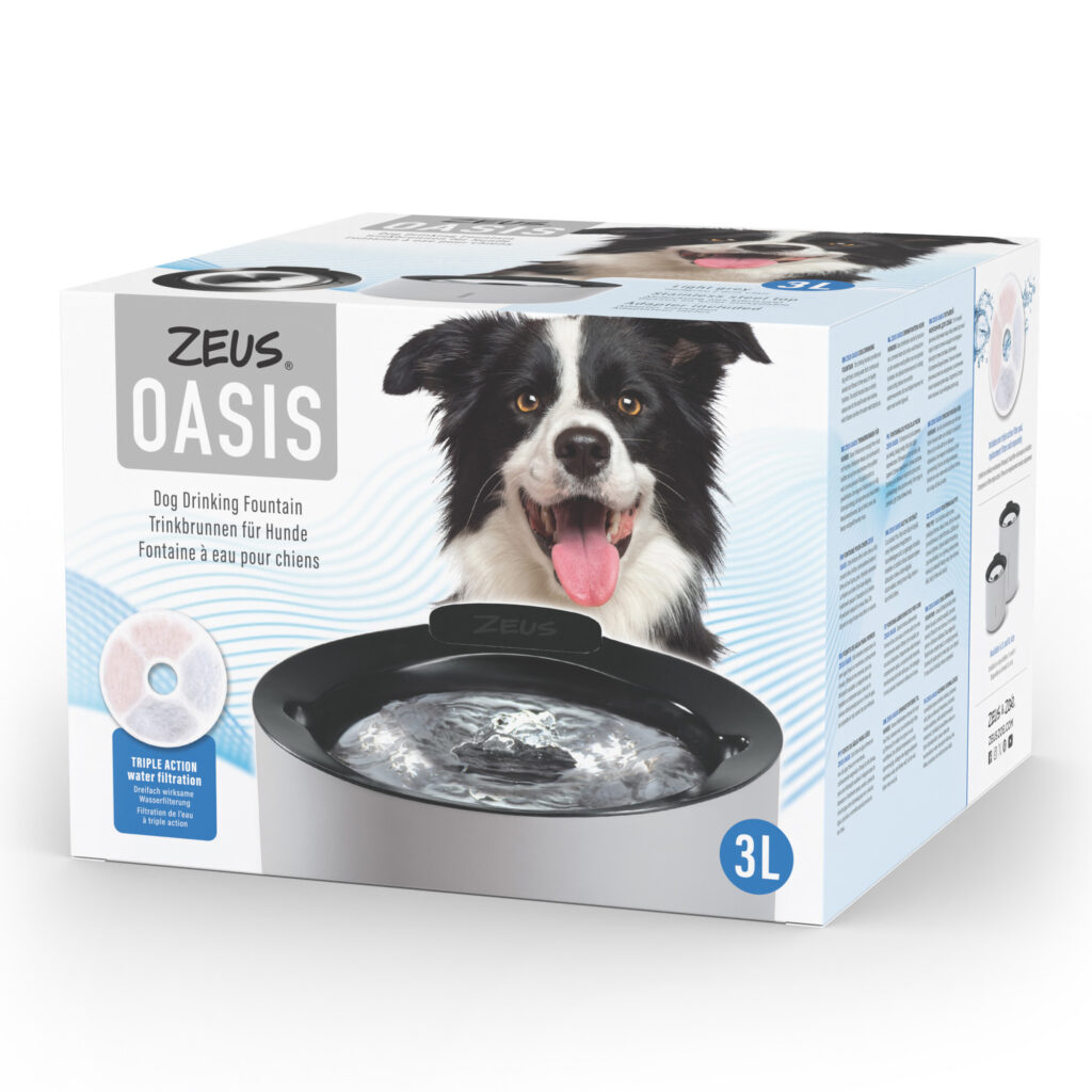 Zeus Oasis Drinkfontein, grijs 3 l Hond