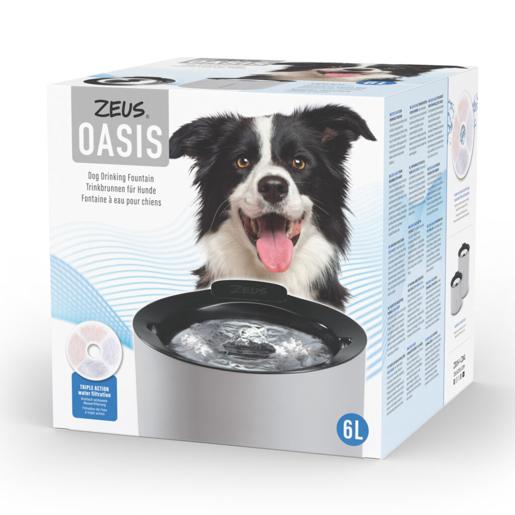 Zeus Oasis Drinkfontein, grijs 6 l Hond