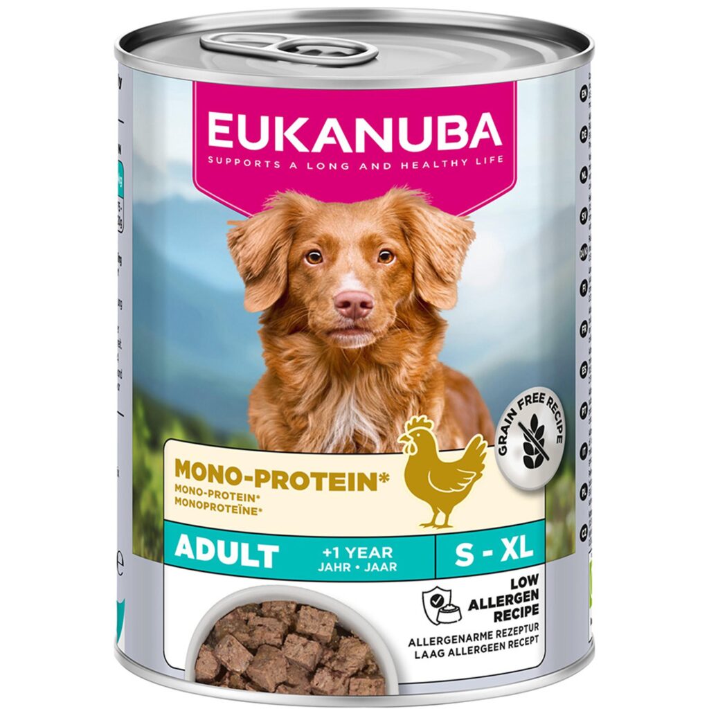 Dubbelpak: 12x400g Eukanuba Special Care Adult Mono-Protein mit Huhn Hundefutter nass