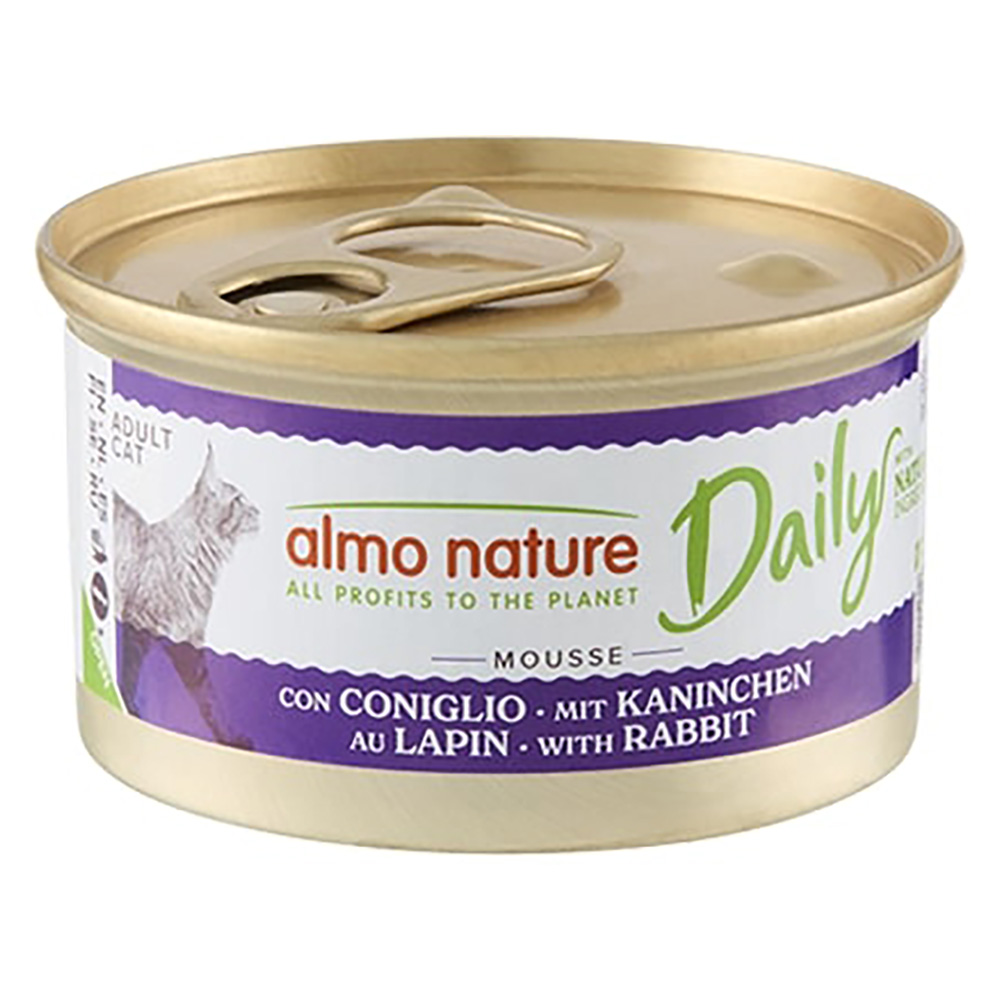 6x85g Mousse met Konijn Almo Nature Daily Menu Kattenvoer