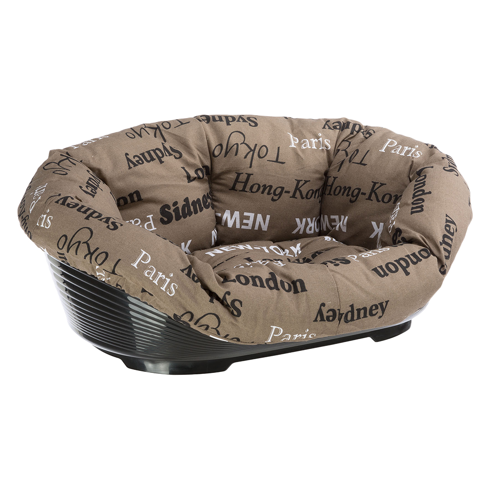 – L 82 x B 59,5 x H 25 cm – Hondenmand Siesta Deluxe + kussen Cities