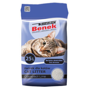 25 l (ca. 20 kg) Super Benek Compact met Zee Geur – Kattenbakvulling