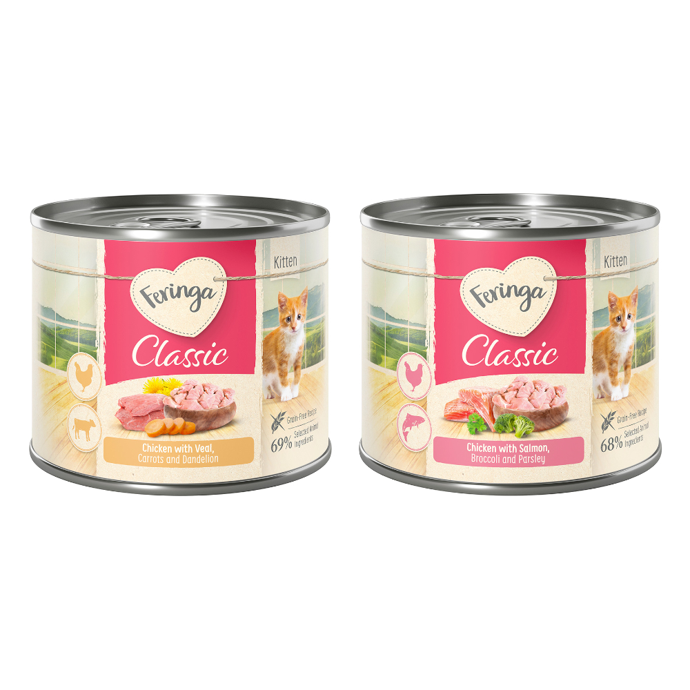 24x200g Kip & Kalf + Zalm & Kip Feringa Kattenvoer