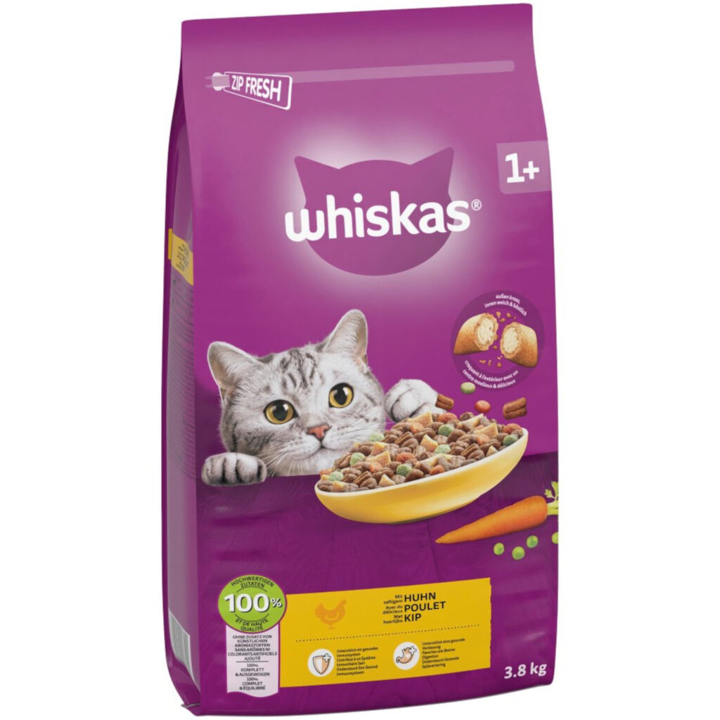 3,8kg 1+ Kip Whiskas Kattenvoer