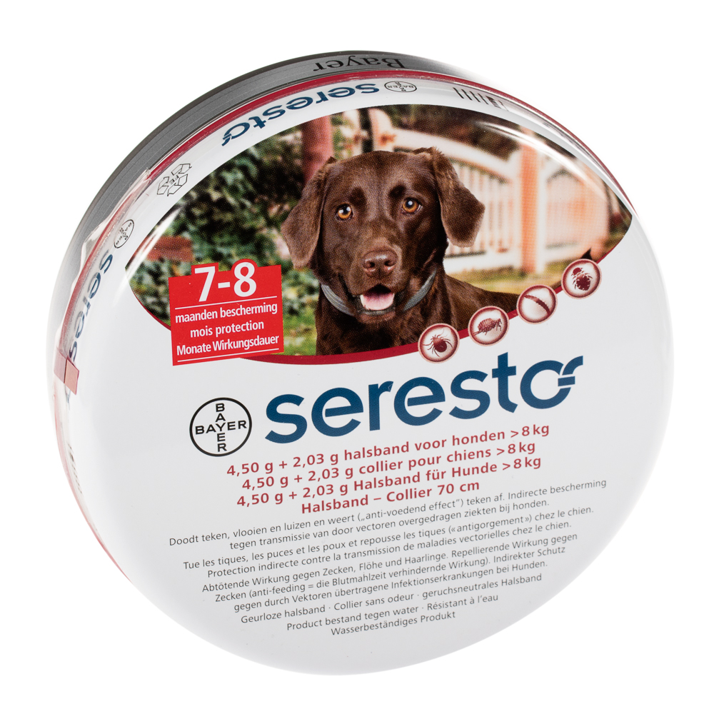 Seresto vlooien- en tekenband voor honden vanaf 8 kg BE versie – 2 x Seresto Halsband (70 cm)