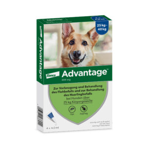 4 Pipetten Advantage 400 voor honden vanaf 25kg – BE