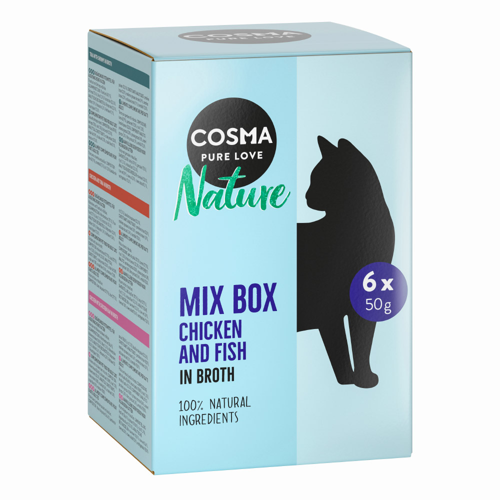 36x50g Nature Maaltijdzakjes Mix (6 soorten) Cosma Kattenvoer