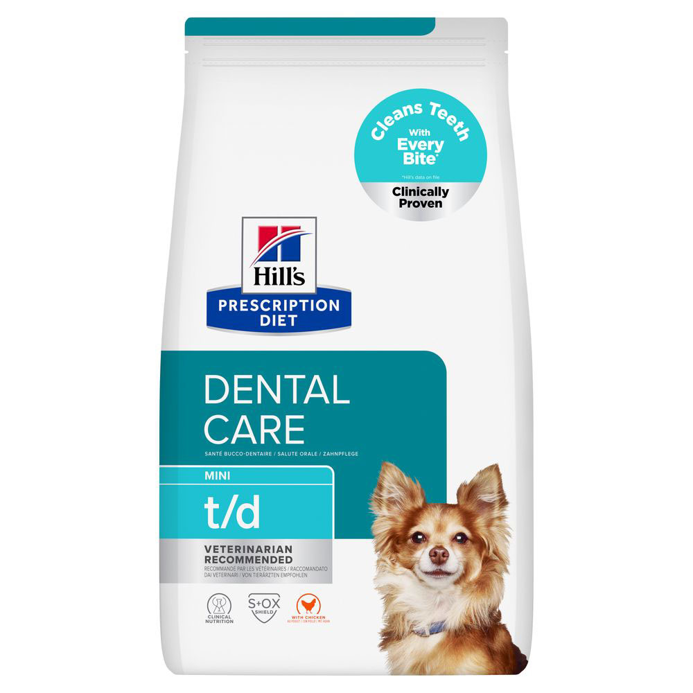 3x3kg Canine T/D Dental Care Mini met Kip Hill’s Prescription Diet Hondenvoer