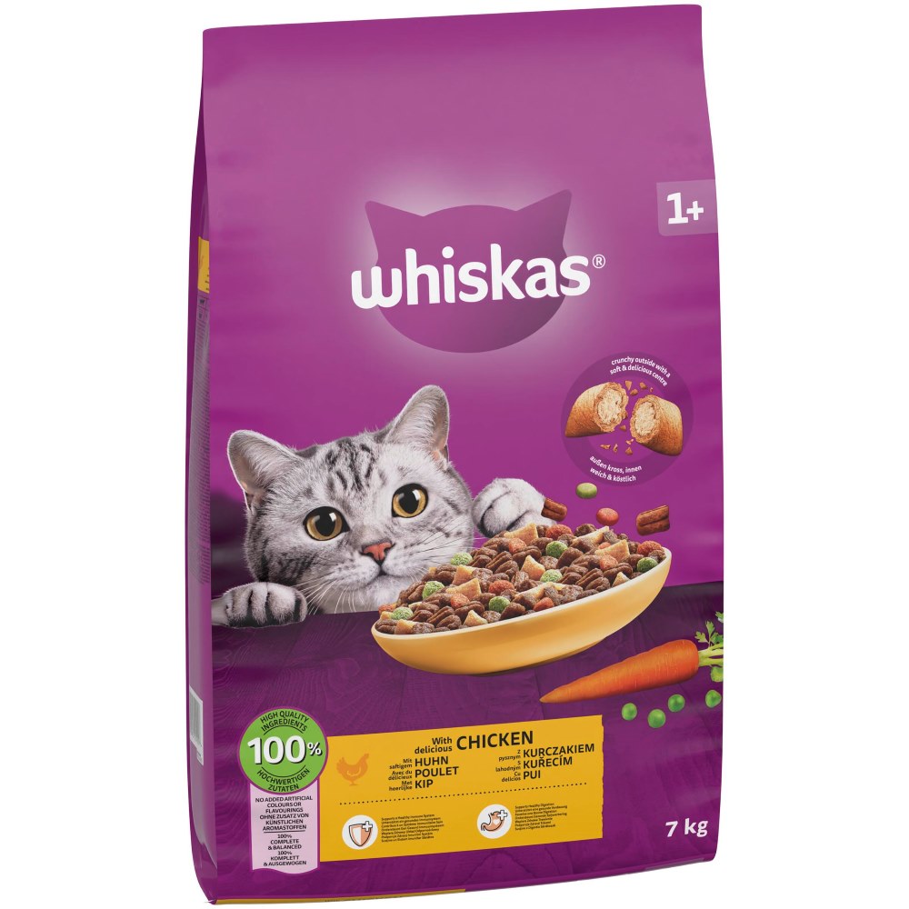7kg 1+ Kip Whiskas Kattenvoer